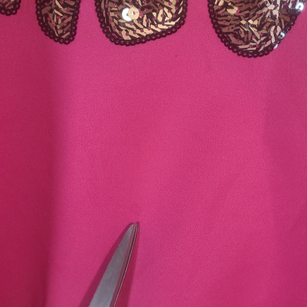 Juicy Couture Pink Meow Long Sleeve Shirt Sequins Size Large - Picture 7 of 16